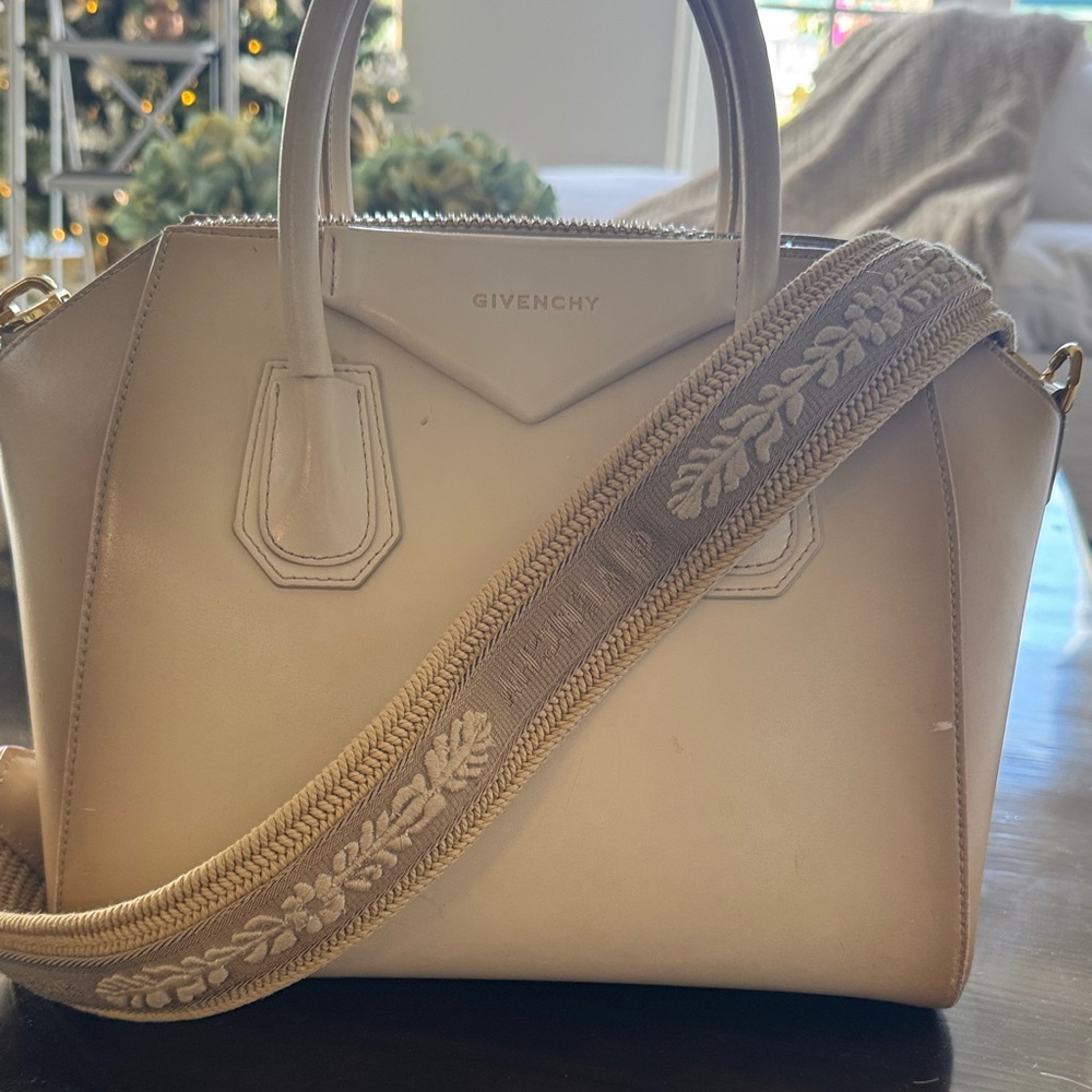 Givenchy Beige Satchel with Floral Strap